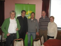 Das Photo zeigt von links: Leo Neydek, Andreas Hartenfels, Dr. Bernd Paffrath, Ulrich Wahlers, Irmtraud Wahlers