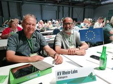 Dr. Bernd Paffrath und Josef Winkler auf dem Landesparteitag in Idar-Oberstein